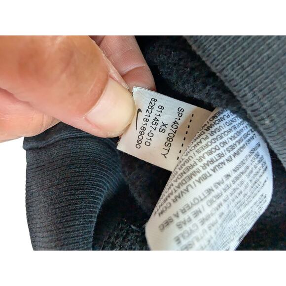 Nike Swoosh Sweatshirt Hoodie Mens XS Black Sportswear Pullover - Picture 4 of 9